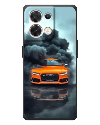 Чехол для OPPO Reno 8 5G с картинкой «Audi в облаках дыма»