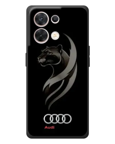 Чехол для OPPO Reno 8 5G с картинкой «Графика — пантера и Audi»