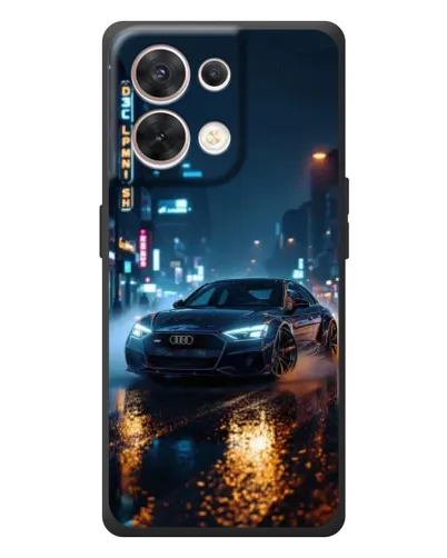 Чехол для OPPO Reno 8 5G с картинкой «Ночной город и Audi»