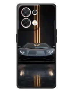 Чехол для OPPO Reno 8 5G с картинкой «Lamborghini золотые линии»
