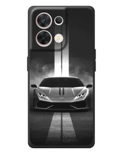 Чехол для OPPO Reno 8 5G с картинкой «Lamborghini симметрия дорог»
