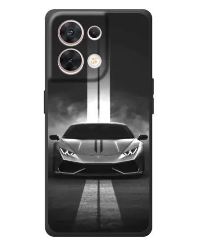 Чехол для OPPO Reno 8 5G с картинкой «Lamborghini симметрия дорог»