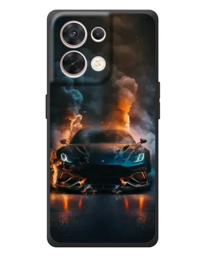 Чехол для OPPO Reno 8 5G с картинкой «Lamborghini дымная эстетика»