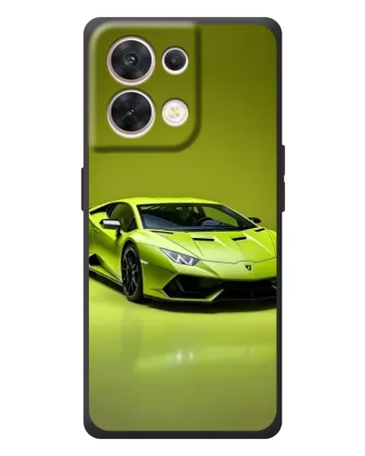 Чехол для OPPO Reno 8 5G с картинкой «Салатовый Lamborghini Huracan»
