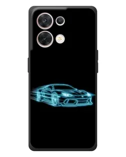 Чехол для OPPO Reno 8 5G с картинкой «Неоновый контур Lamborghini»