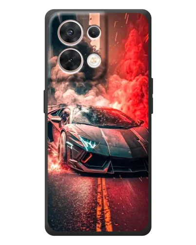 Чехол для OPPO Reno 8 5G с картинкой «Lamborghini красный дым»