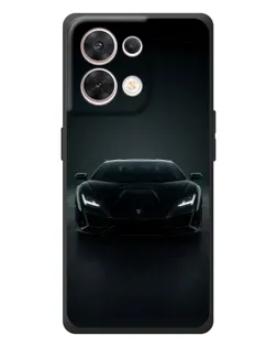 Чехол для OPPO Reno 8 5G с картинкой «Черный Lamborghini Aventador»