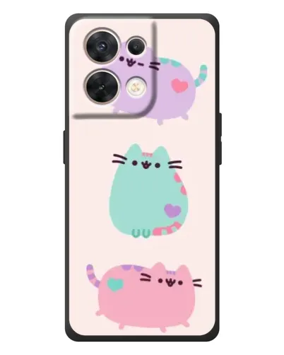 Чехол для OPPO Reno 8 5G с картинкой «Pusheen трио» Чехол для OPPO Reno 8 5G с картинкой «Pusheen трио»
