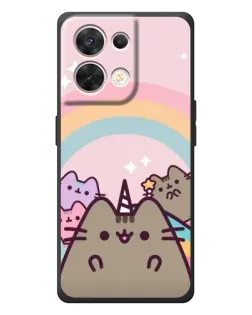 Чехол для OPPO Reno 8 5G с картинкой «Единорог Pusheen» Чехол для OPPO Reno 8 5G с картинкой «Единорог Pusheen»