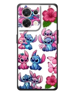 Чехол для OPPO Reno 8 5G с картинкой «Стикеры Stitch и Angel»