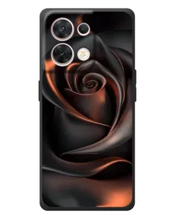 Чехол для OPPO Reno 8 5G с картинкой «Шелковая черная роза»