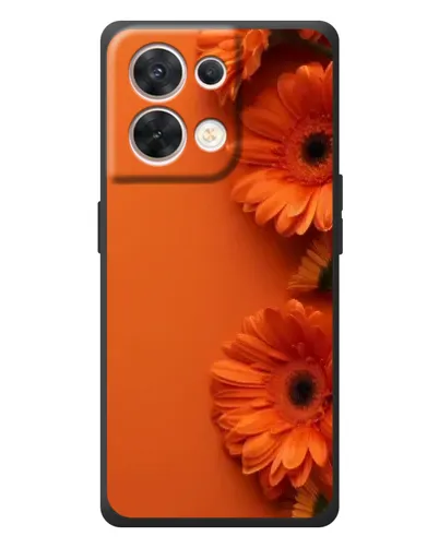 Чехол для OPPO Reno 8 5G с картинкой «Оранжевые герберы»