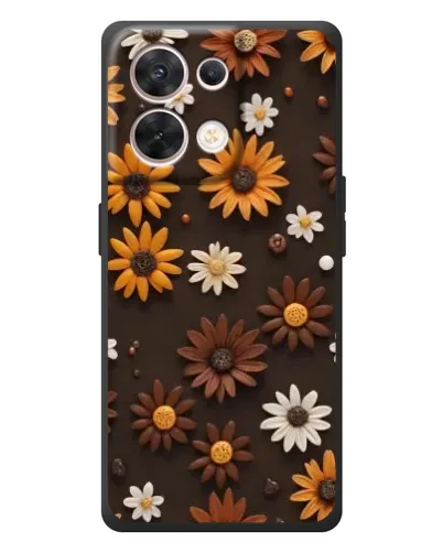 Чехол для OPPO Reno 8 5G с картинкой «Узор из маленьких подсолнухов»