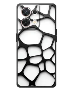 Чехол для OPPO Reno 8 5G с картинкой «Белая объемная сетка»