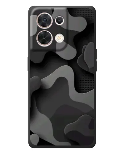 Чехол для OPPO Reno 8 5G с картинкой «Темный абстрактный камуфляж»