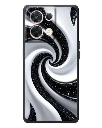 Чехол для OPPO Reno 8 5G с картинкой «Черно-белая спираль»