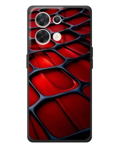 Чехол для OPPO Reno 8 5G с картинкой «Красная глянцевая сетка»