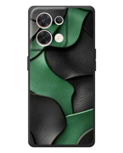 Чехол для OPPO Reno 8 5G с картинкой «Зеленые кожаные волны»