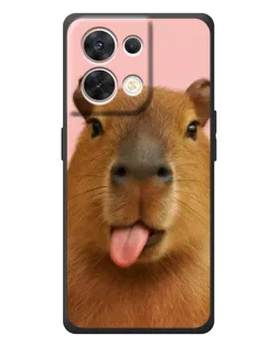 Чехол для OPPO Reno 8 5G с картинкой «Капибара с языком»