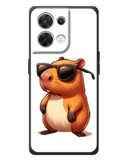 Чехол для OPPO Reno 8 5G с картинкой «Капибара в очках»