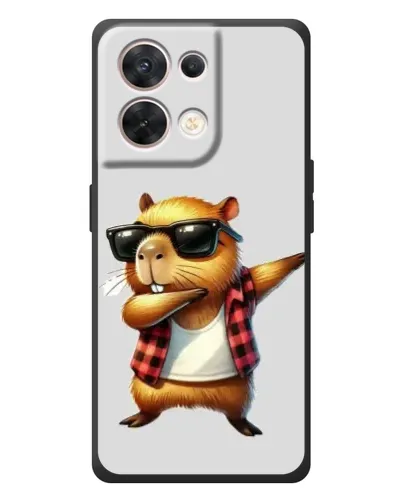 Чехол для OPPO Reno 8 5G с картинкой «Капибара рэпер даб»