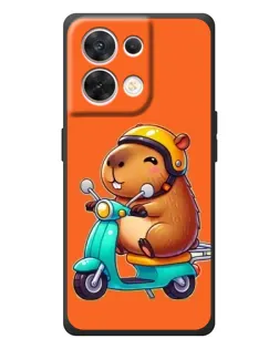 Чехол для OPPO Reno 8 5G с картинкой «Капибара на скутере»