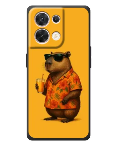 Чехол для OPPO Reno 8 5G с картинкой «Капибара на отдыхе»