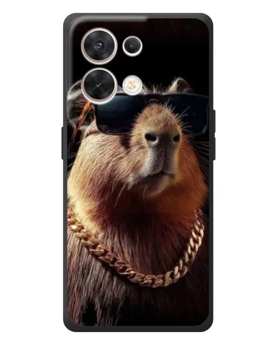 Чехол для OPPO Reno 8 5G с картинкой «Капибара золотая цепь»