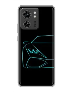 Чехол для OPPO Reno 8 Pro 5G с картинкой «Голубой силуэт Lamborghini»