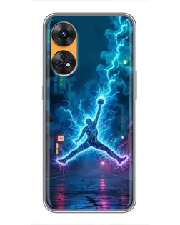 Чехол для OPPO Reno 8T с картинкой «Jordan Gold Jumpman»