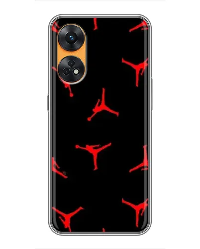 Чехол для OPPO Reno 8T с картинкой «Jordan Red Pattern»