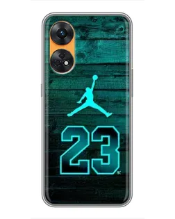 Чехол для OPPO Reno 8T с картинкой «Jordan Cyan 23»
