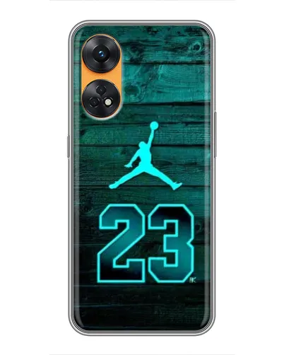 Чехол для OPPO Reno 8T с картинкой «Jordan Cyan 23»