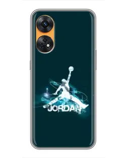 Чехол для OPPO Reno 8T с картинкой «Jordan Blue Fire»