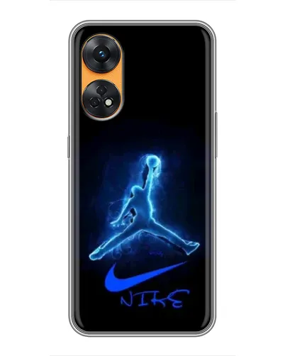 Чехол для OPPO Reno 8T с картинкой «Jordan Neon Blue»