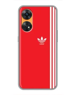 Чехол для OPPO Reno 8T с картинкой «Красный минимализм Adidas»