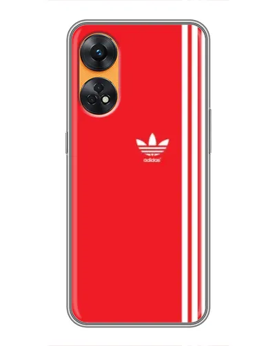 Чехол для OPPO Reno 8T с картинкой «Красный минимализм Adidas» Чехол для OPPO Reno 8T с картинкой «Красный минимализм Adidas»