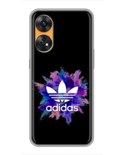 Чехол для OPPO Reno 8T с картинкой «Взрыв красок Adidas»