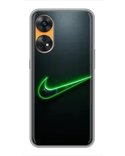 Чехол для OPPO Reno 8T с картинкой «Неоновый контур Nike» Чехол для OPPO Reno 8T с картинкой «Неоновый контур Nike»