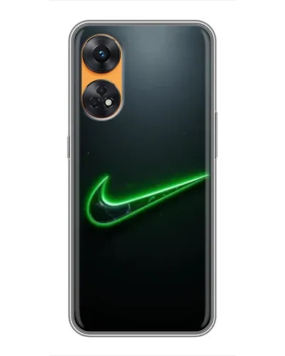 Чехол для OPPO Reno 8T с картинкой «Неоновый контур Nike»