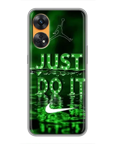 Чехол для OPPO Reno 8T с картинкой «Зеленый неоновый Nike»