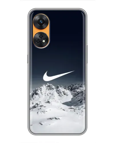 Чехол для OPPO Reno 8T с картинкой «Nike — зимние горы»