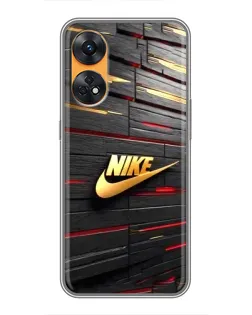 Чехол для OPPO Reno 8T с картинкой «Золотой Nike на металле» Чехол для OPPO Reno 8T с картинкой «Золотой Nike на металле»