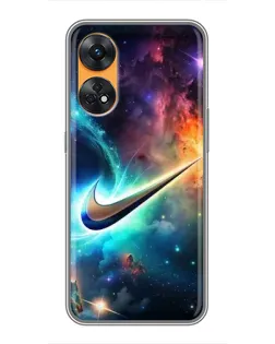 Чехол для OPPO Reno 8T с картинкой «Космический Nike Swoosh» Чехол для OPPO Reno 8T с картинкой «Космический Nike Swoosh»
