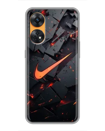Чехол для OPPO Reno 8T с картинкой «Nike — эффект разломов»