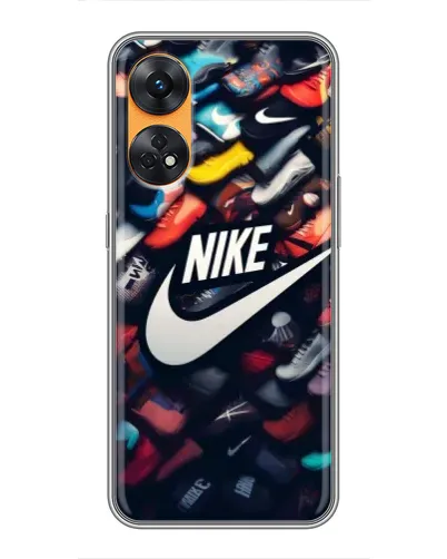 Чехол для OPPO Reno 8T с картинкой «Коллекция кроссовок Nike»