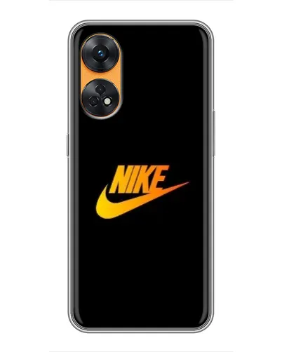 Чехол для OPPO Reno 8T с картинкой «Золотой логотип Nike»