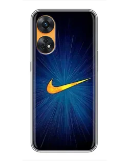 Чехол для OPPO Reno 8T с картинкой «Синий пульс Nike» Чехол для OPPO Reno 8T с картинкой «Синий пульс Nike»