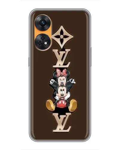 Чехол для OPPO Reno 8T с картинкой «LV и Микки Маус»