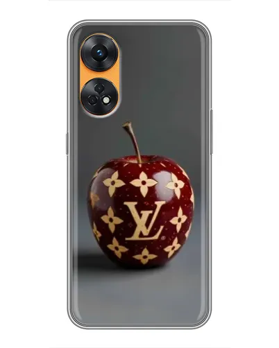 Чехол для OPPO Reno 8T с картинкой «Красное яблоко LV»